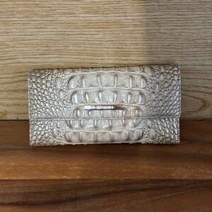 Brahmin Soft Checkbook Wallet Croc Embossed Leather